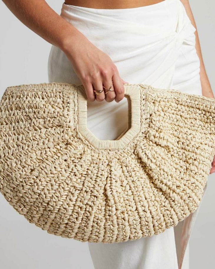 Finny Straw Bag Cream